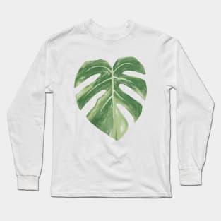 Variegated Monstera Leaf Long Sleeve T-Shirt